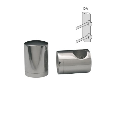 Conector de Acero Inoxidable 316 Dcha para Tubo Cuadrado y Varilla Ø12 mm Brillo y Satinado