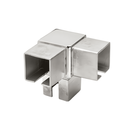Codo de Acero Inoxidable 316 Para Tres Postes Cuadrados para Esquina Brillo y Satinado ■40mm