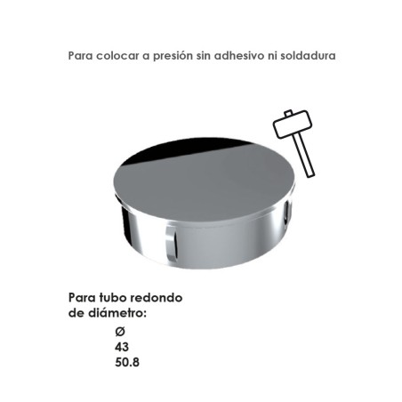 Tapón Acero Inoxidable Satinado Ref.13086.15-ST/Ø43 | Ref.13086.17-ST/Ø50.8