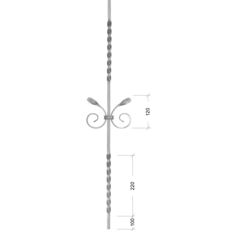 balaustre de hierro forjado ornamental 01061