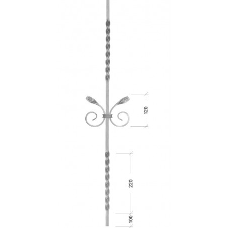 balaustre de hierro forjado ornamental 01061